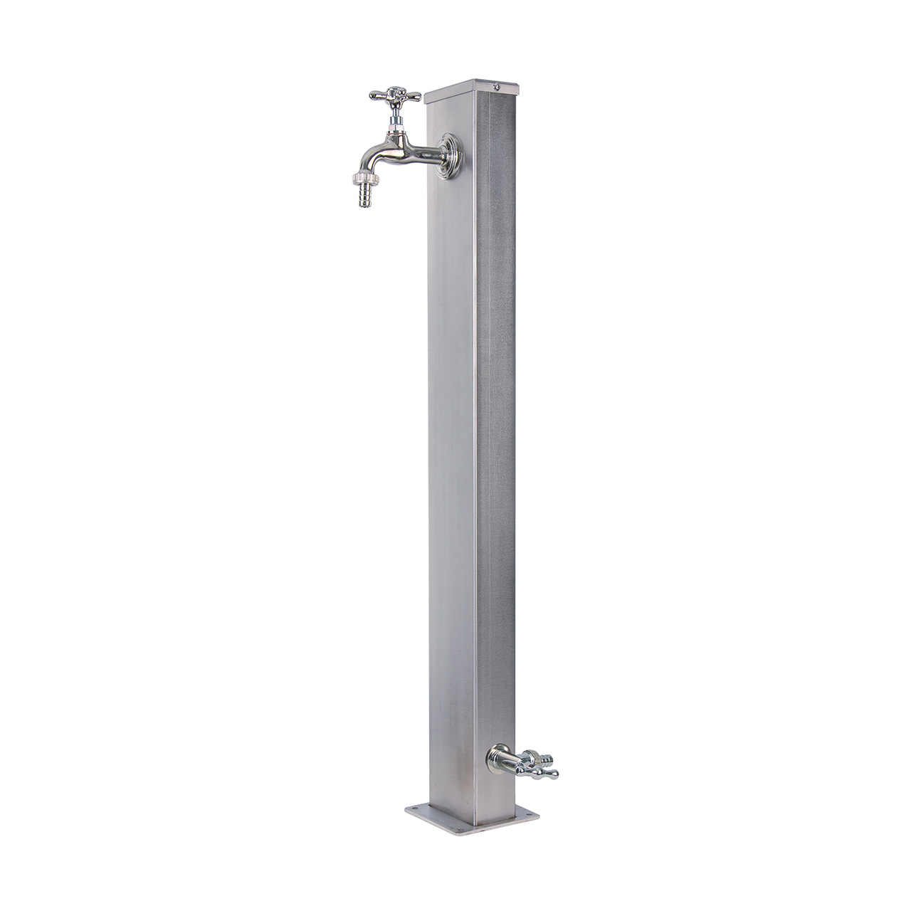 FONTANA RETTANGOLARE DA GIARDINO CON DOPPIO RUBINETTO BEL-FER 42/ARRIQ ACCIAIO INOX