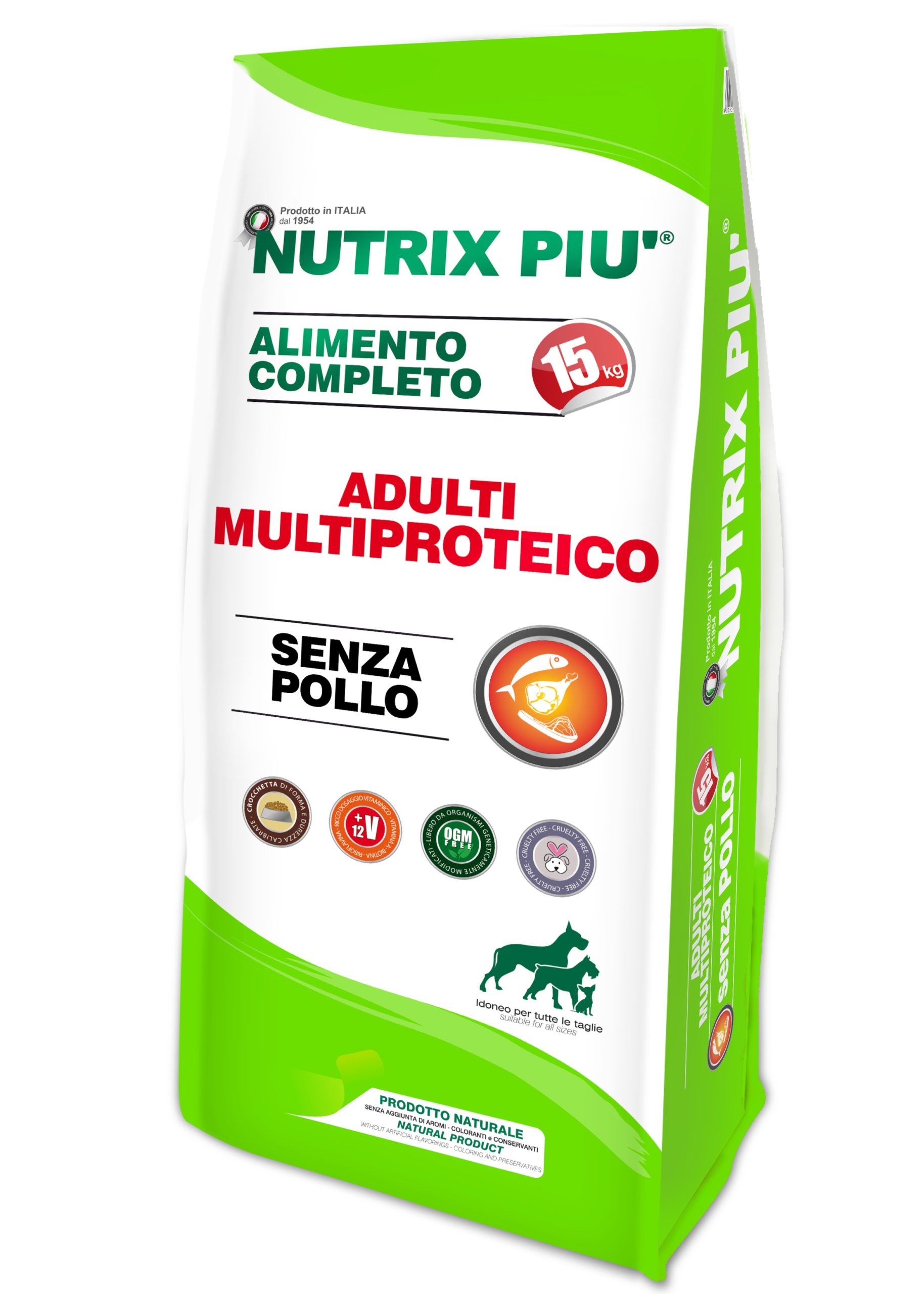 N018 MANGIME COMPLETO PER CANI ADULTI NUTRIX PIU' SENZA POLLO 15KG
