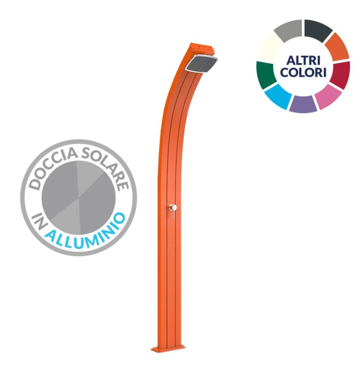 DOCCIA SOLARE 25LT DA ESTERNO MISCELATORE ARKEMA SPRING A100 ARANCIONE