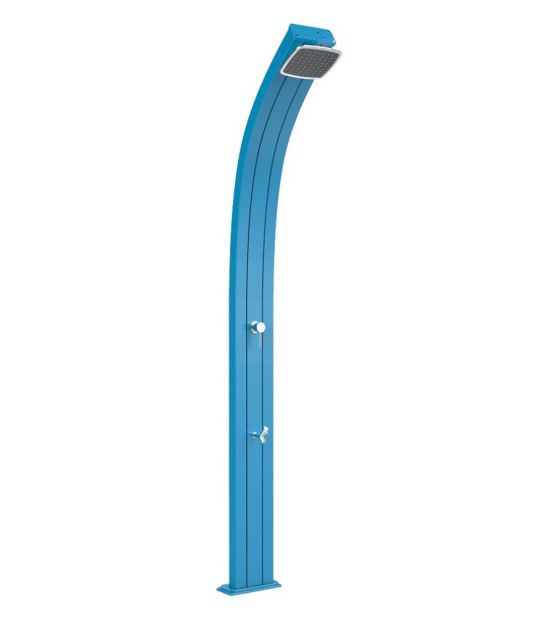 DOCCIA SOLARE 25LT DA ESTERNO MISCELATORE E LAVAPIEDI ARKEMA SPRING A120 BLU CHIARO