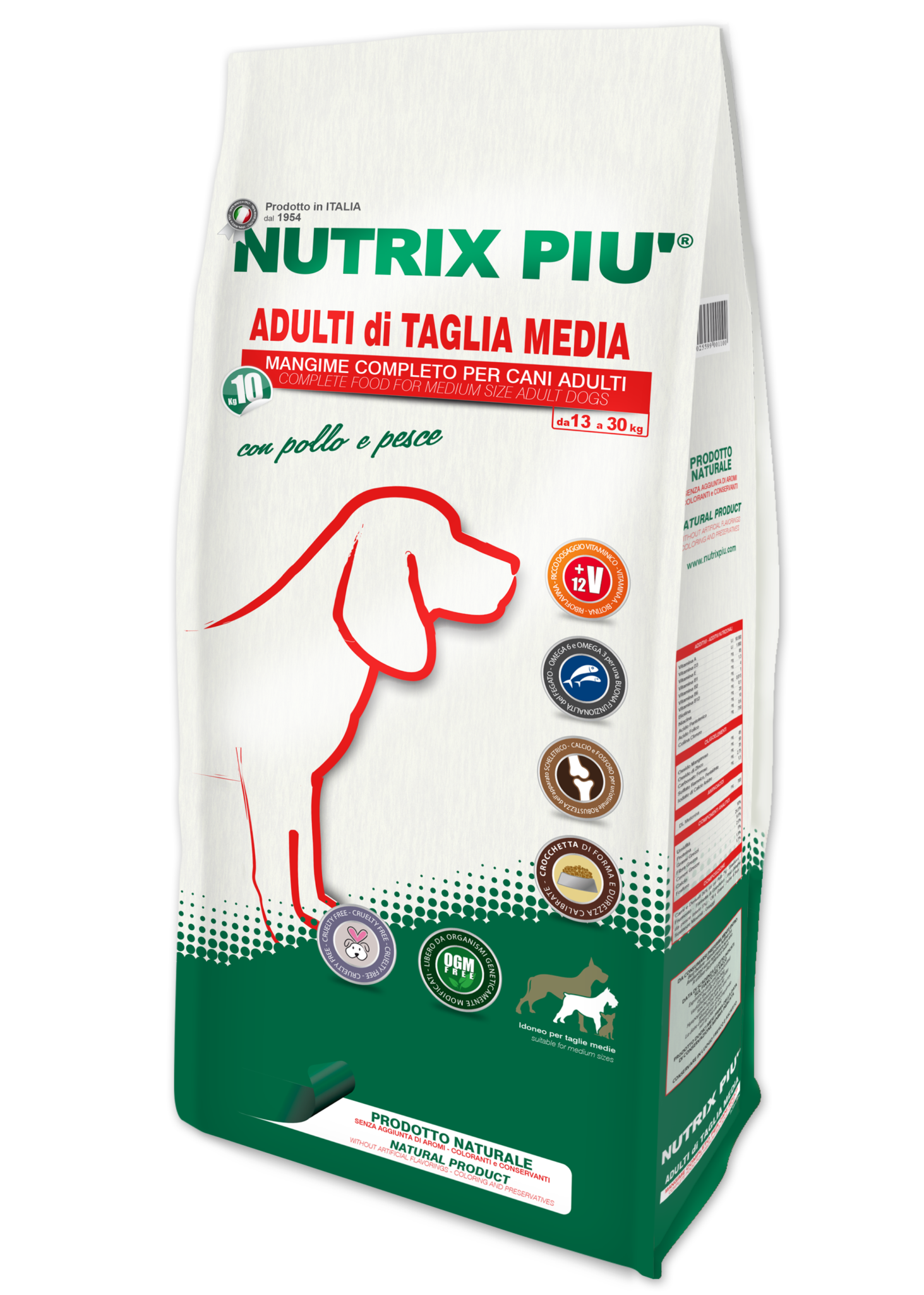 N011 MANGIME COMPLETO PER CANI TAGLIA MEDIA NUTRIX PIU' 10KG