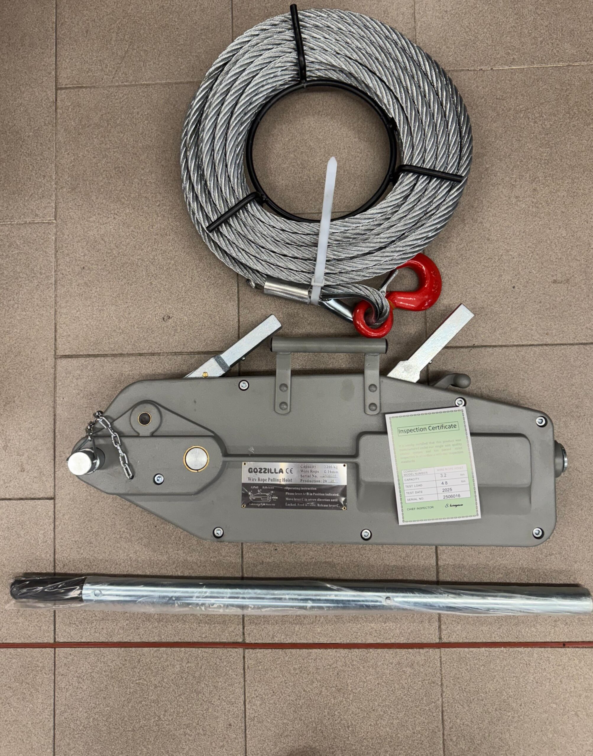PARANCO 3200KG CON FUNE ACCIAIO DA 16MM